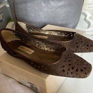 Jimmy Choo-Momo chocolate suede flats